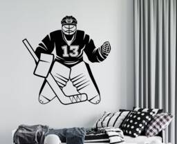 Personalized Hockey Goalie Wall Decal Custom Sports Decor 4387 - thumbnail 1