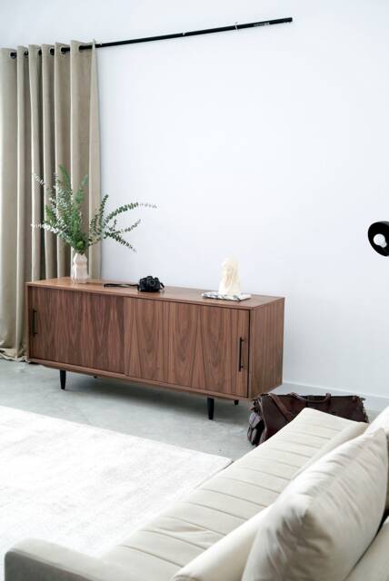 Mid-Century Sideboard, Dresser, Commode, Credenza Made Of Walnut Vaneer - Livlo O-S06 - image 1