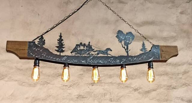 Ceiling Light Fixture. Western Themed Lighting. Rustic Chandelier - image 1