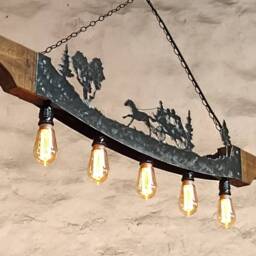 Ceiling Light Fixture. Western Themed Lighting. Rustic Chandelier - thumbnail 3