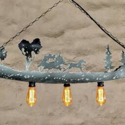 Ceiling Light Fixture. Western Themed Lighting. Rustic Chandelier - thumbnail 4