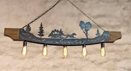 Ceiling Light Fixture. Western Themed Lighting. Rustic Chandelier - thumbnail 1