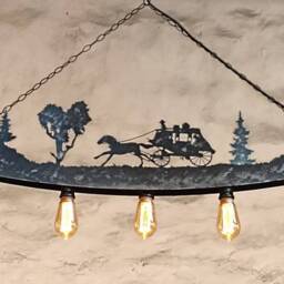 Ceiling Light Fixture. Western Themed Lighting. Rustic Chandelier - thumbnail 2