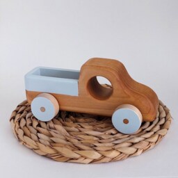 Personalized Wooden Toy Truck - Natural Birch Wood, Baby Gift - thumbnail 4