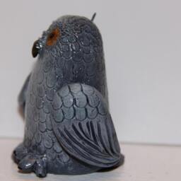 Silly Gray Owl Figurine/Ornament - thumbnail 3