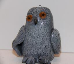 Silly Gray Owl Figurine/Ornament