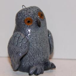 Silly Gray Owl Figurine/Ornament - thumbnail 2