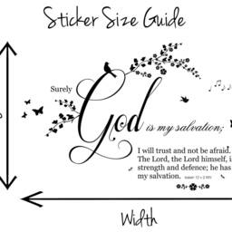Isaiah 12 V 2, Niv Christian Bible Quote Vinyl Wall Art Sticker Decal Mural. Home, Wall. Church, School Decor - thumbnail 3