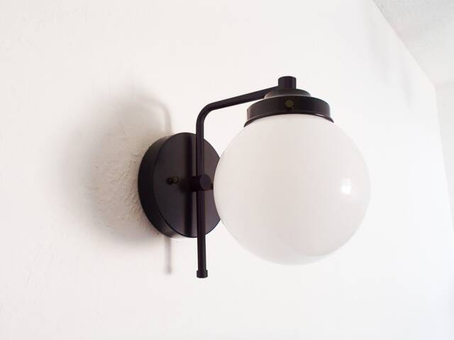 Modern Brass Sconce Opal Glass Globe, Minimalist Bedside Light - Ul Listed - image 1