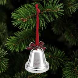 Personalised Premium Christmas Bell Bow Ornament Elegant Hanging Tree Decoration - thumbnail 1