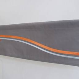 Gray Orange Modern Geometric Window Valance Curtain - Minimalist Masculine Living Room Bathroom Topper, Custom Sizes & Colours - thumbnail 3