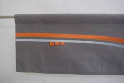 Gray Orange Modern Geometric Window Valance Curtain - Minimalist Masculine Living Room Bathroom Topper, Custom Sizes & Colours