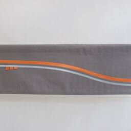 Gray Orange Modern Geometric Window Valance Curtain - Minimalist Masculine Living Room Bathroom Topper, Custom Sizes & Colours - thumbnail 2