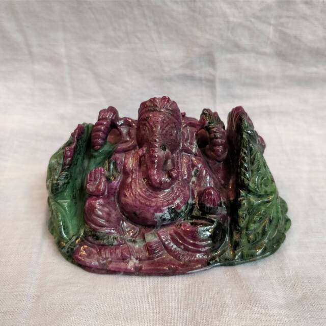 Ruby Ganesha, 1700 Caret Zoisite Gemstone Ganesha, Hindu God Ganesh, Lord Figurine, Ganesh Idol, Spiritual Figurines - image 1