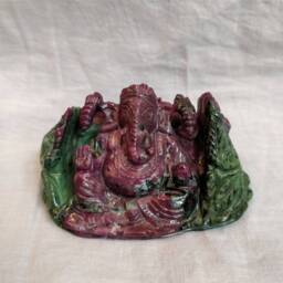 Ruby Ganesha, 1700 Caret Zoisite Gemstone Ganesha, Hindu God Ganesh, Lord Figurine, Ganesh Idol, Spiritual Figurines - thumbnail 1
