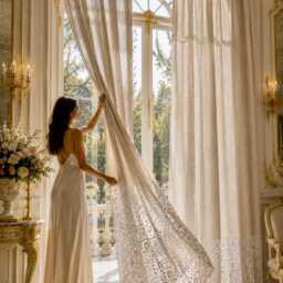 Precious Linen Blend Curtain With Macram?? Flounce - thumbnail 2