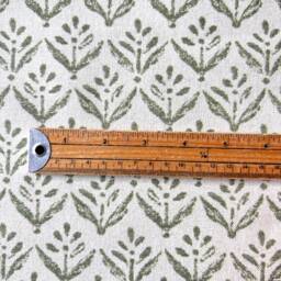 1473. Escorca Olive Green Block Print - Linen/Cotton Cushion Cover, Various Sizes - thumbnail 3