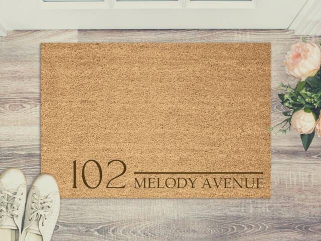 Personalized Coir Doormat - Engraved House Number & Street Name - image 1