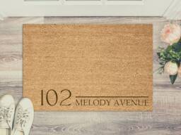 Personalized Coir Doormat - Engraved House Number & Street Name - thumbnail 1
