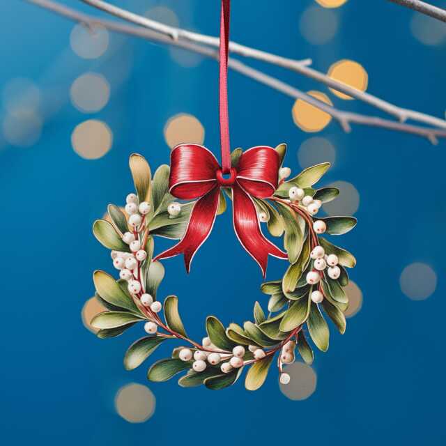 Christmas Wreath Illustration Hanging Decoration - image 1