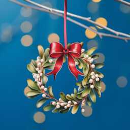 Christmas Wreath Illustration Hanging Decoration