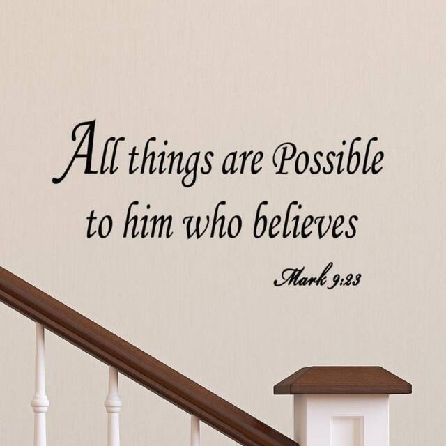 All Things Are Possible To Him Who Believes Mark 923 Wall Decal Bible Art Vwaq - image 1