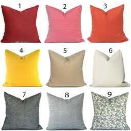 Outdoor Pillow Cover With Zippers, Easy To Use & Washable, Solid Reds, Oranges, Greys, Pick Your Favorite - thumbnail 1