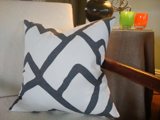 Schumacher Zimba Charcoal Pillow Cover - image 1