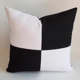 Black & White Throw Pillow Cover Cotton Canvas - 22'' X 22'' - thumbnail 4