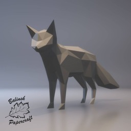 Fox Diy 3D Papercraft PDF Paper Sculpture Template, Origami Kit, Paper Animal Head, Make Your Own Trophy Low Poly Printable Model Templates - thumbnail 2