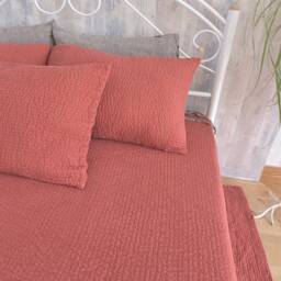 Quilted Linen Pillowcase - Set Of 2 Solid Color Eco-Flax Bedding - thumbnail 2