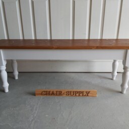 Made To Order Farmhouse Solid Pine Kitchen Dining Bench With Slim Legs, Frame Painted in Farrow & Ball, Bench - thumbnail 2