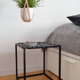 Natural Undyed Leather Hanging Planter/Lade #3 Indoor Ceiling Plant Hanger - thumbnail 3