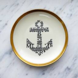 Wall Plate Anchor Typo 11 cm Vintage Deko Deko Gold Edg Wall Hanging - thumbnail 3