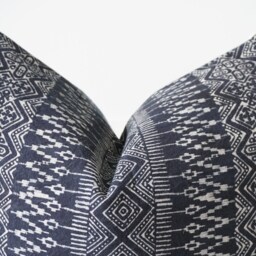 Indigo Neutral Tribal Hemp Hand Woven Natural Dye Color Lumbar Pillow Cover - thumbnail 3
