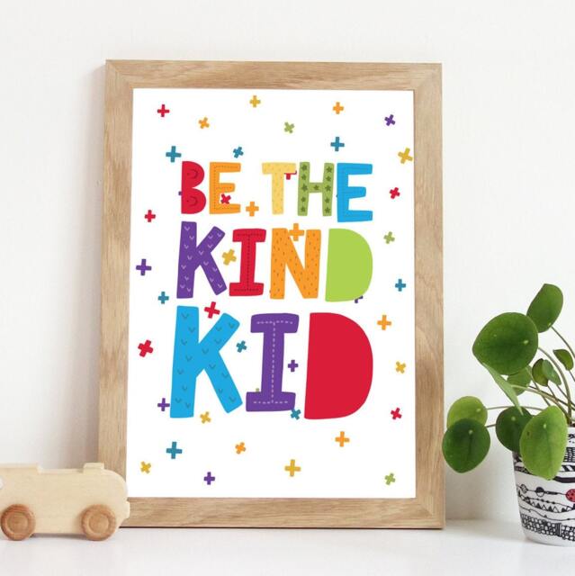 Be Kind Print, Girls Nursery Prints, Boys Bedroom Quotes, Playroom Wall Art - image 1