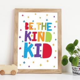 Be Kind Print, Girls Nursery Prints, Boys Bedroom Quotes, Playroom Wall Art - thumbnail 1