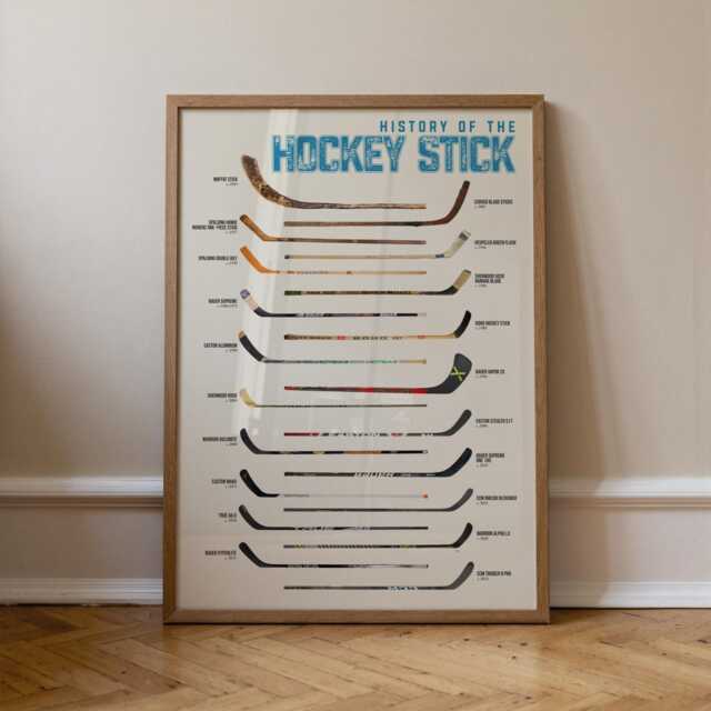 Evolution Of Hockey Stick Art Print Nhl Decor For Game Room - image 1