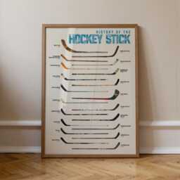Evolution Of Hockey Stick Art Print Nhl Decor For Game Room - thumbnail 1