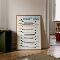 Evolution Of Hockey Stick Art Print Nhl Decor For Game Room - thumbnail 3