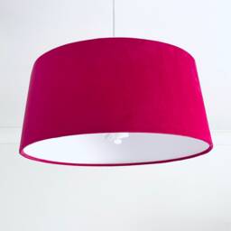 New Luxury Handmade Hot Pink Tapered Shape Velvet Lamp Shade & Pendant Light - thumbnail 3