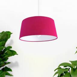 New Luxury Handmade Hot Pink Tapered Shape Velvet Lamp Shade & Pendant Light - thumbnail 2