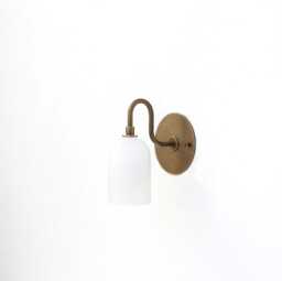 Brass Wall Sconce Light - Light- With Alabaster Shade, Ul Listed. No.0467 - thumbnail 1