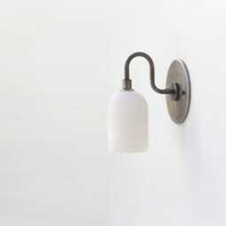 Brass Wall Sconce Light - Light- With Alabaster Shade, Ul Listed. No.0467 - thumbnail 2