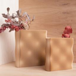Uniq Tide Vase, Beige, Blue Color, Perfect For Dried Flowers Or Fresh - Tall Vase Original Gift Idea Mother's Day - thumbnail 2