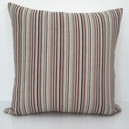 Handmade Nautical Stripe Cushion Cover Red, White & Blue Linen Look - 16 - thumbnail 4