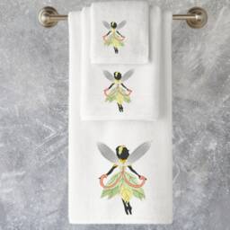 Embroidered Fairy Cotton Towels, Personalized Luxury Towel Range - thumbnail 3