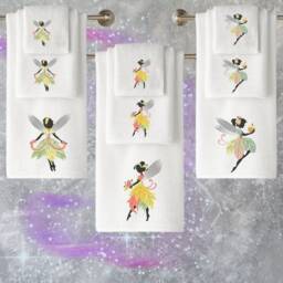 Embroidered Fairy Cotton Towels, Personalized Luxury Towel Range