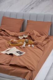 Milk Chocolate Cotton Flat Sheet 300Tc - Soft Bedding