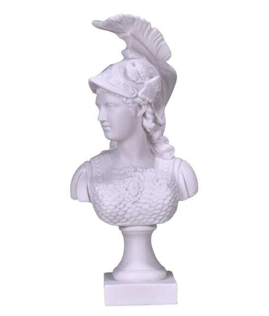 Athena Minerva Bust Head Greek Roman Goddess Cast Marble Sculpture Statue 14.57In - 37 cm - image 1